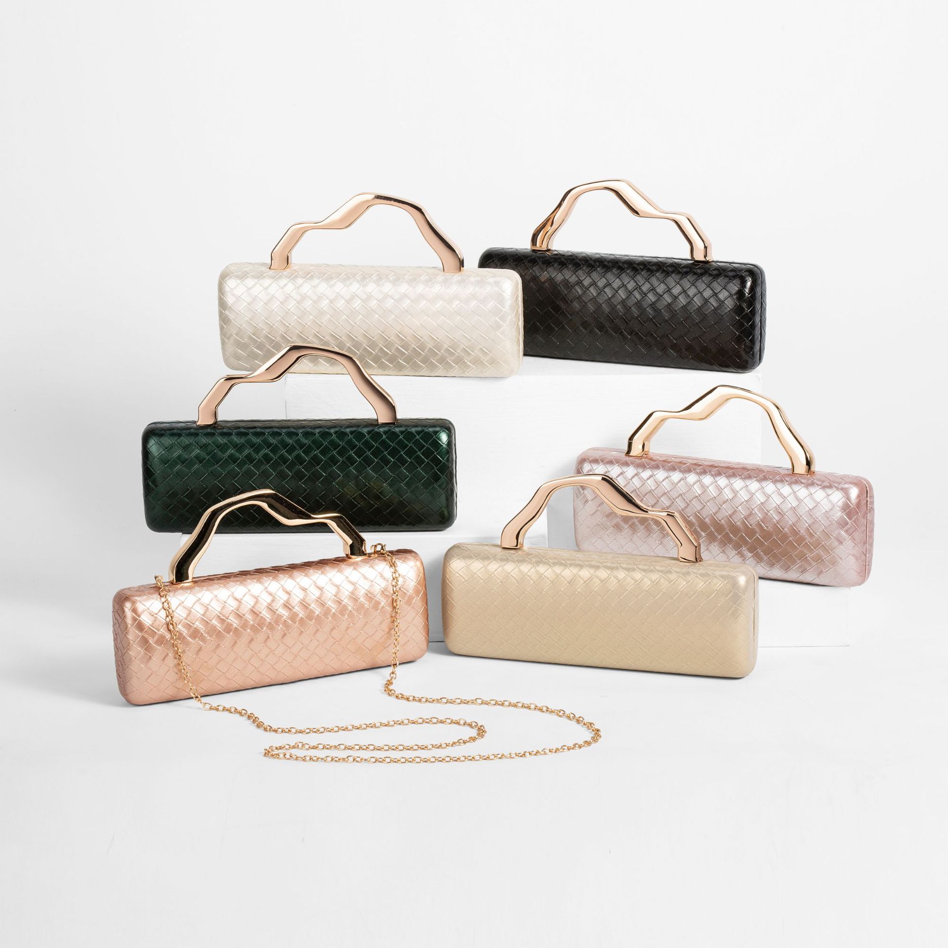 Luxury Bags Gold - Tas Selempang Kulit PU Clutch Malam