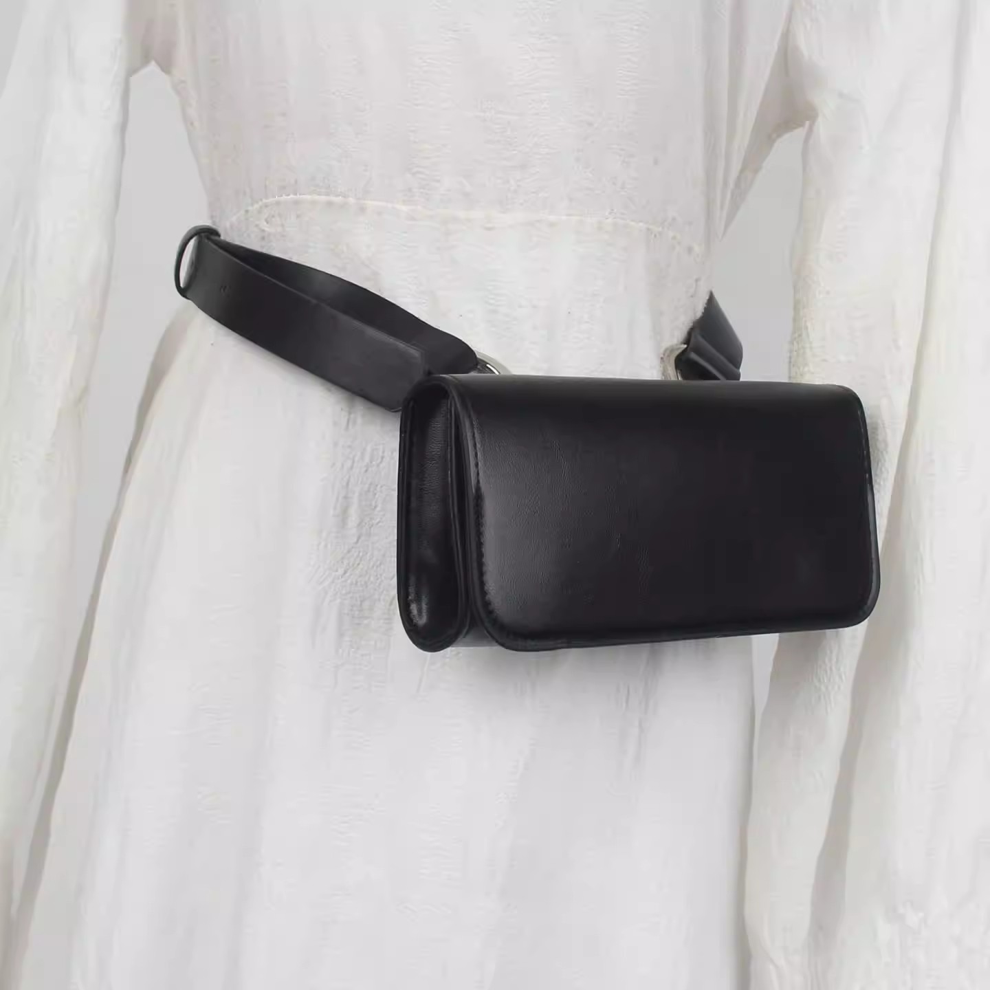 Belt Bag Leather Wide - Sabuk Tas Kulit PU Pria Wanita