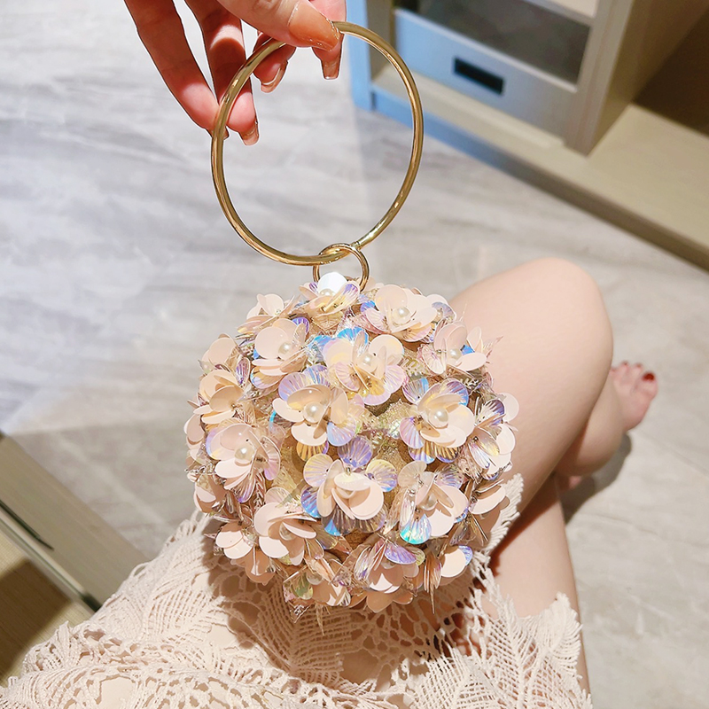 Mini Bag Evening Clutch - Tas malam bunga payet Mini, dompet