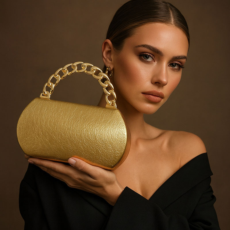 Luxury Bags Gold - Tas Selempang Wanita Mewah Model Kotak