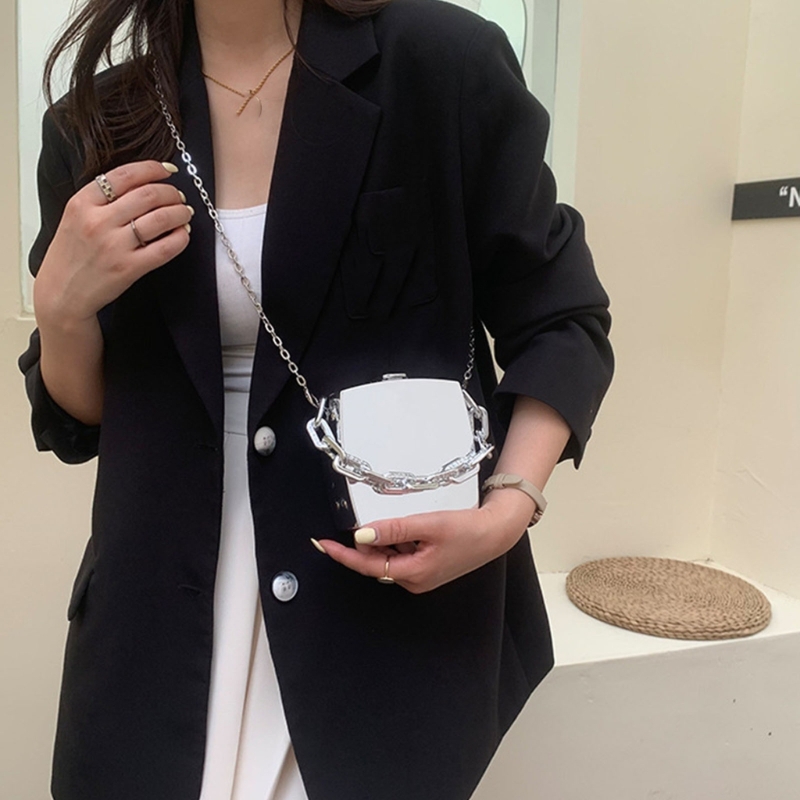 Luxury Bags Gold - Tas Selempang Kotak PVC Kecil Fashion