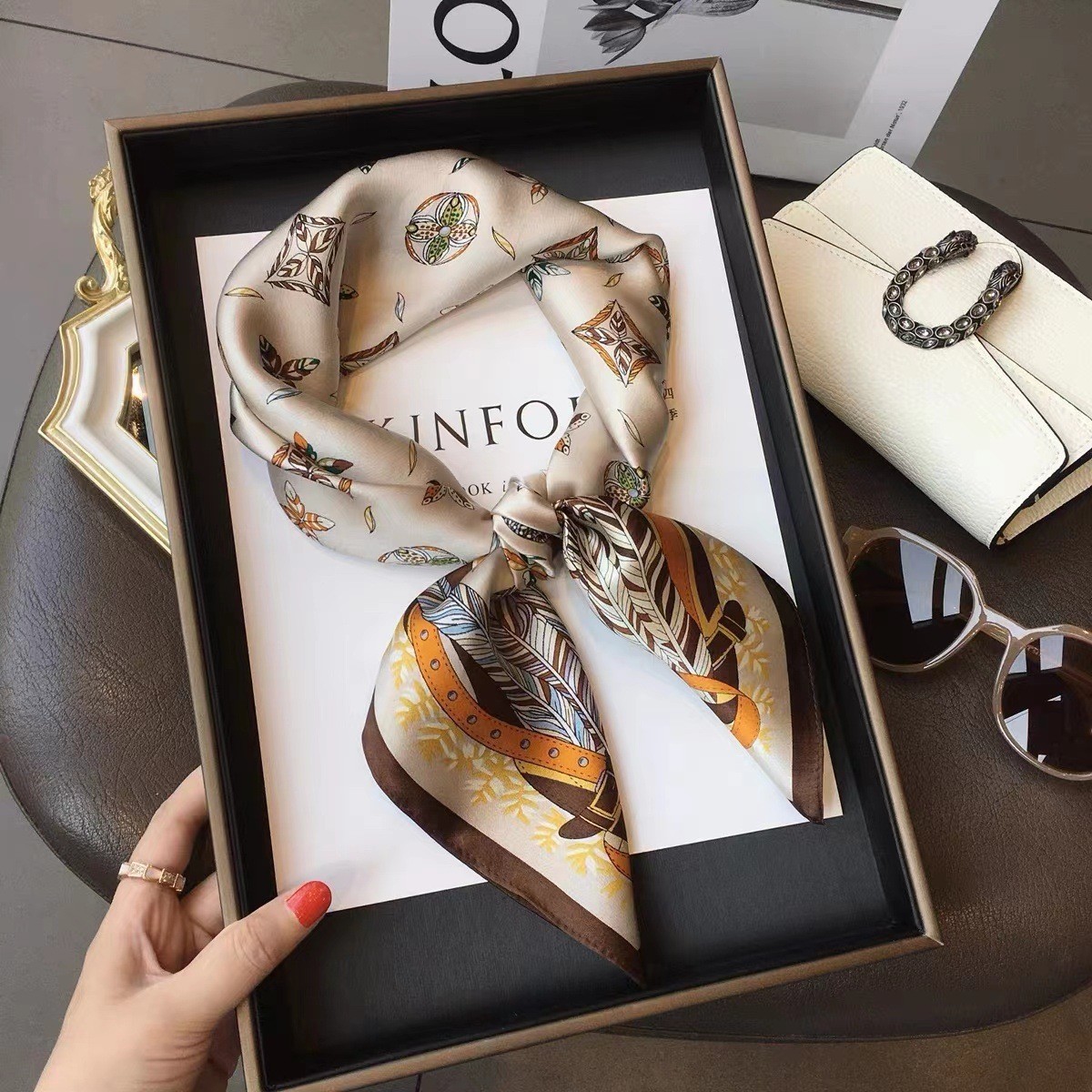 Luxury Bags Online - Fashion mewah cetak 70*70cm syal persegi
