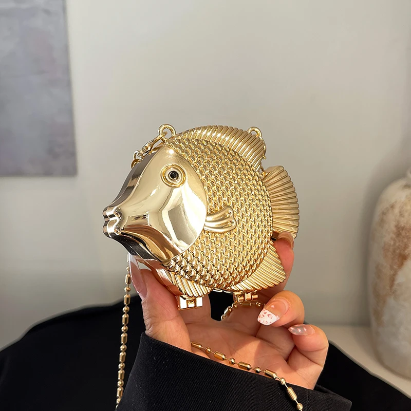 Mini Bag Evening Clutch - Tas selempang bahu Mini Logam bentuk