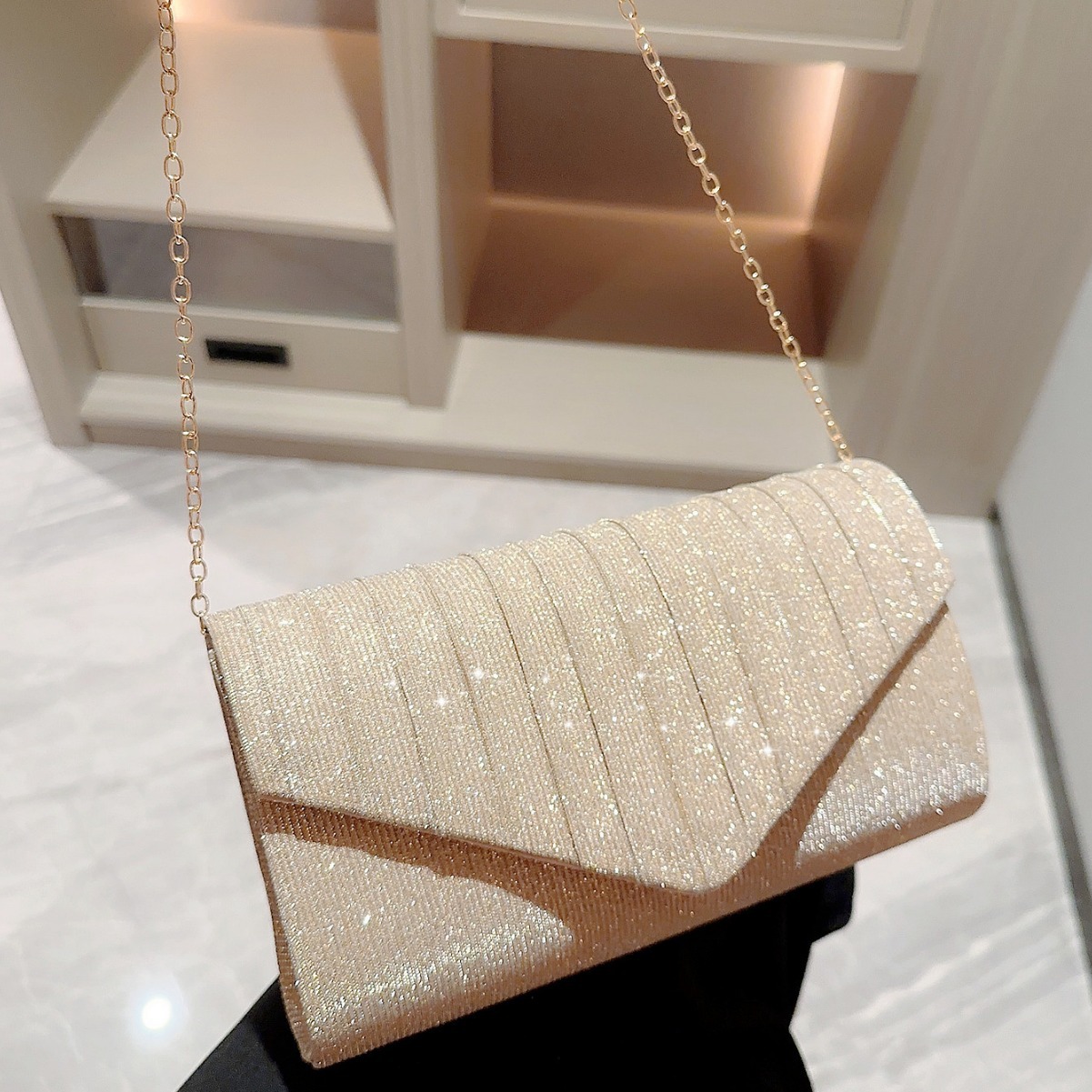 Luxury Bags Gold - Tas Tangan Malam Mewah Warna Emas