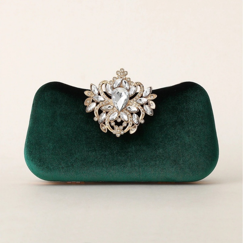 Tas Clutch Beludru Hijau Tua T - Luxury Bags Gold ulasan dan harga