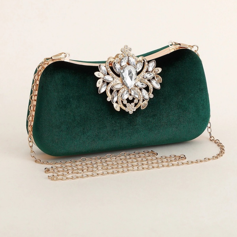 Tas Clutch Beludru Hijau Tua T - Luxury Bags Gold ulasan dan harga