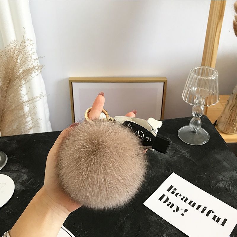 2024 Fluffy Real Fox bulu bola - Luxury Bags Yellow ulasan dan harga