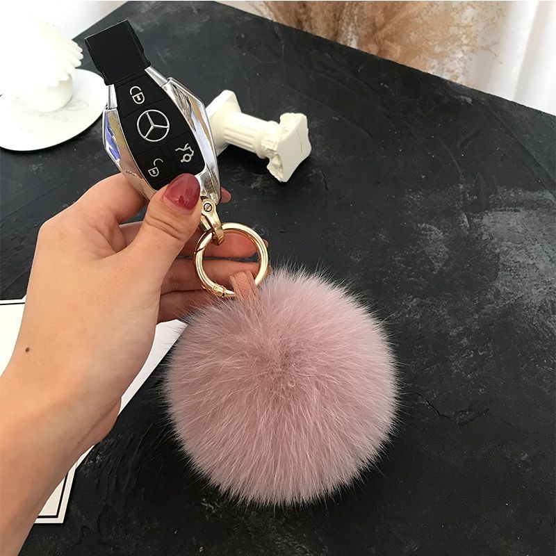 2024 Fluffy Real Fox bulu bola - Luxury Bags Yellow ulasan dan harga