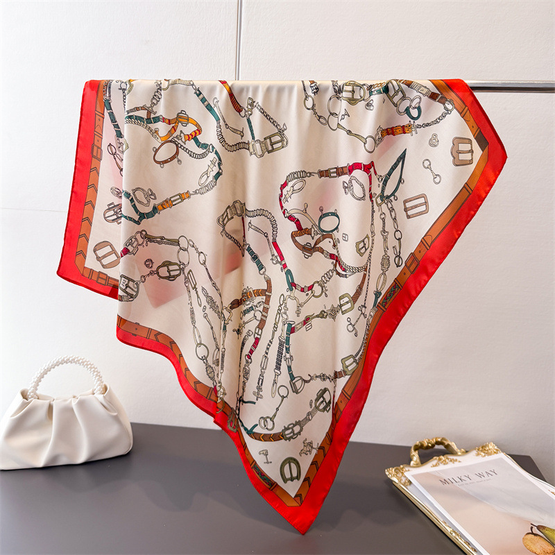 Syal Satin Tipis Motif Bunga V - Luxury Bags In China ulasan dan harga