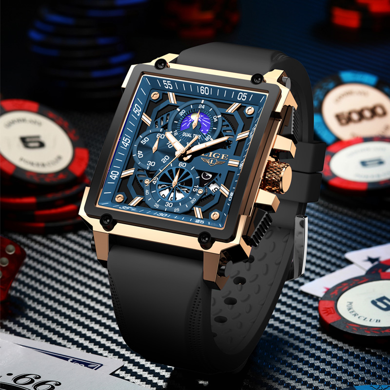 LIGE jam tangan olahraga pria, - Luxury Bags Brands List ulasan dan harga