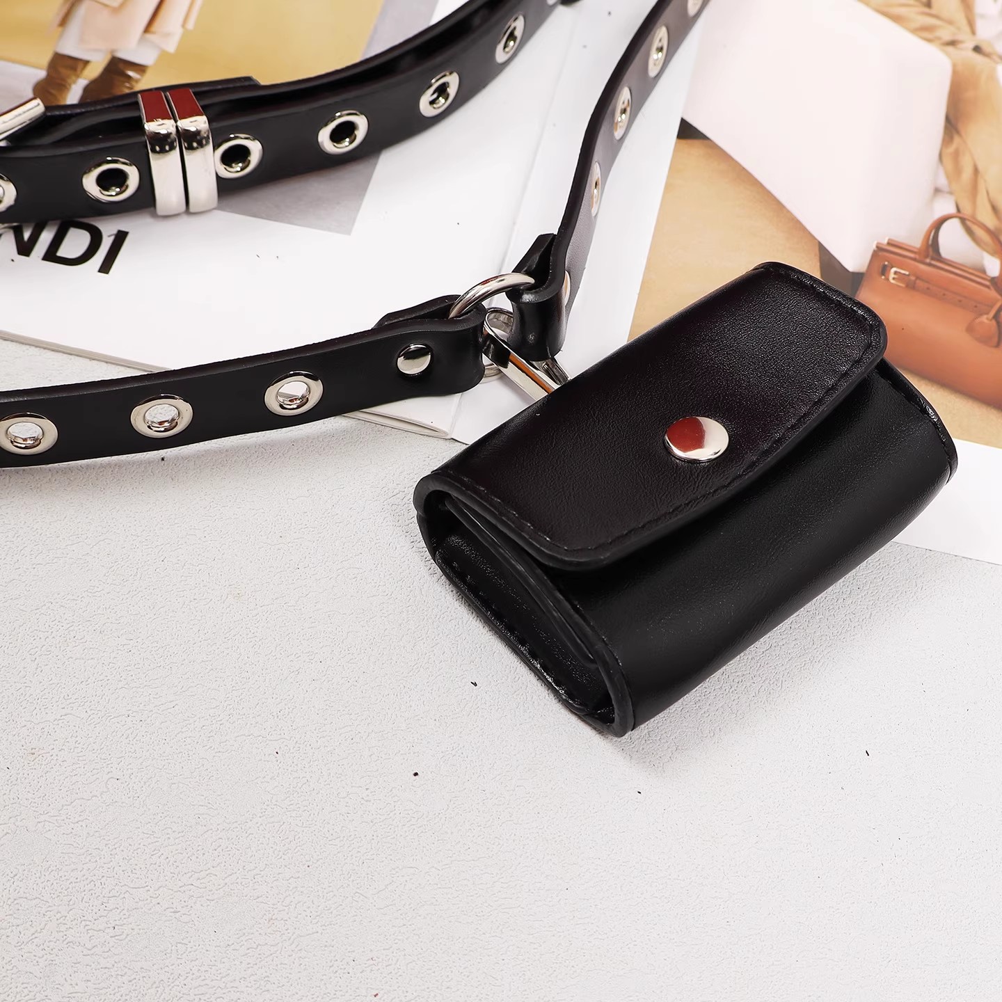 Tas Kulit Asli Hitam untuk Wan - Belt Bag Leather Wide ulasan dan harga