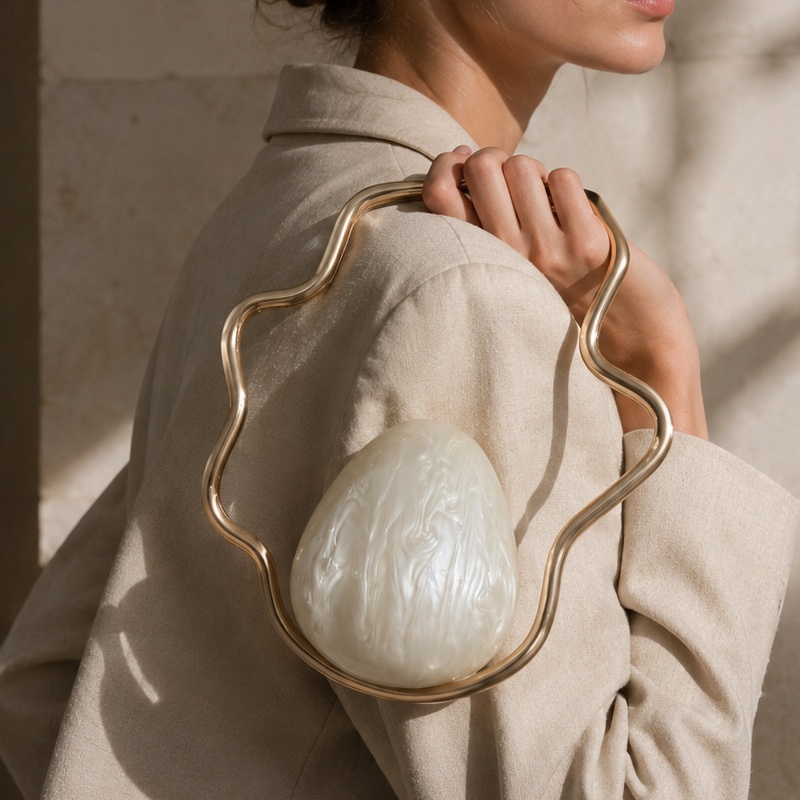 Tas Mini Akrilik Bentuk Telur  - Luxury Bags Gold ulasan dan harga