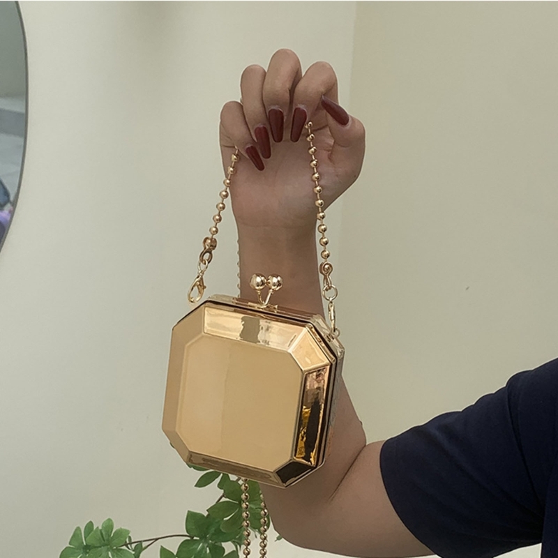 Tas Selempang Kotak PVC Kecil  - Luxury Bags Gold ulasan dan harga