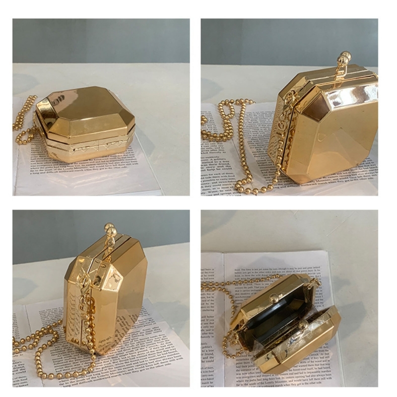 Tas Selempang Kotak PVC Kecil  - Luxury Bags Gold ulasan dan harga