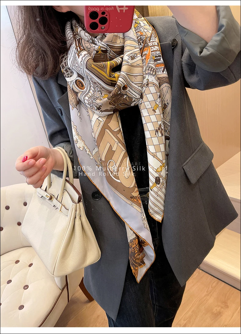 Syal Sutra Paris Street 100 un - Luxury Bags Paris ulasan dan harga