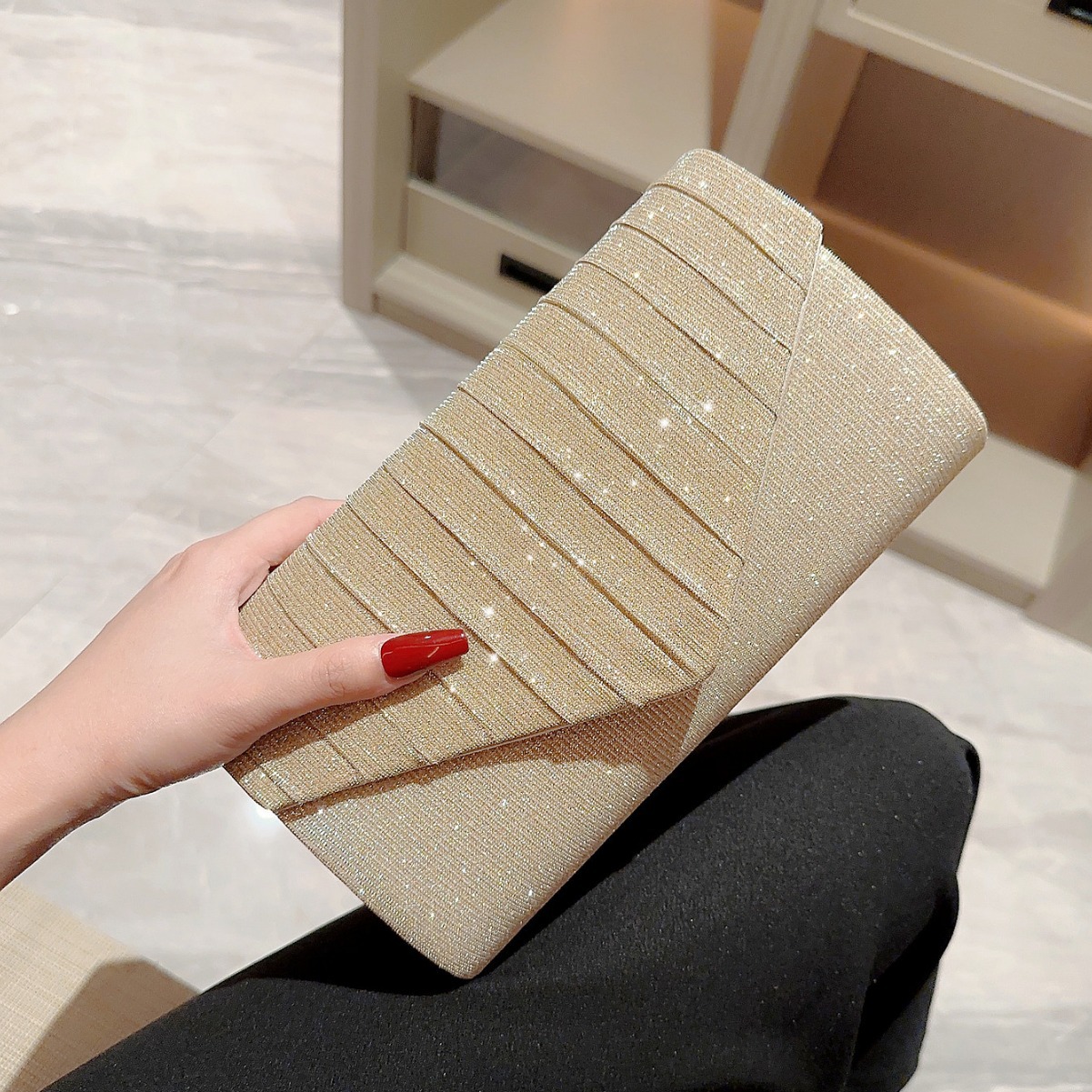 Tas Tangan Malam Mewah Warna E - Luxury Bags Gold ulasan dan harga